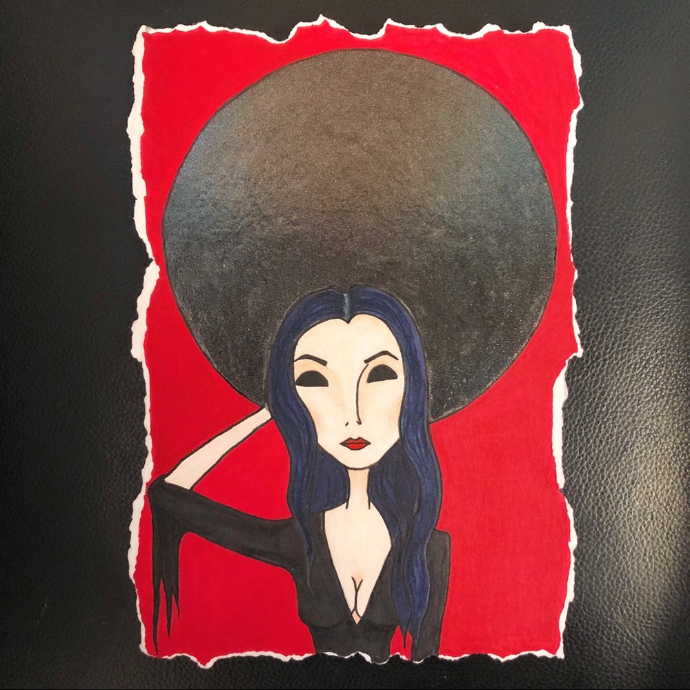 “Morticia” Moon Spirit Art Print 5” by 7”